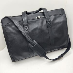 Dilana briefcase men's black leather laptop bag office business travel career